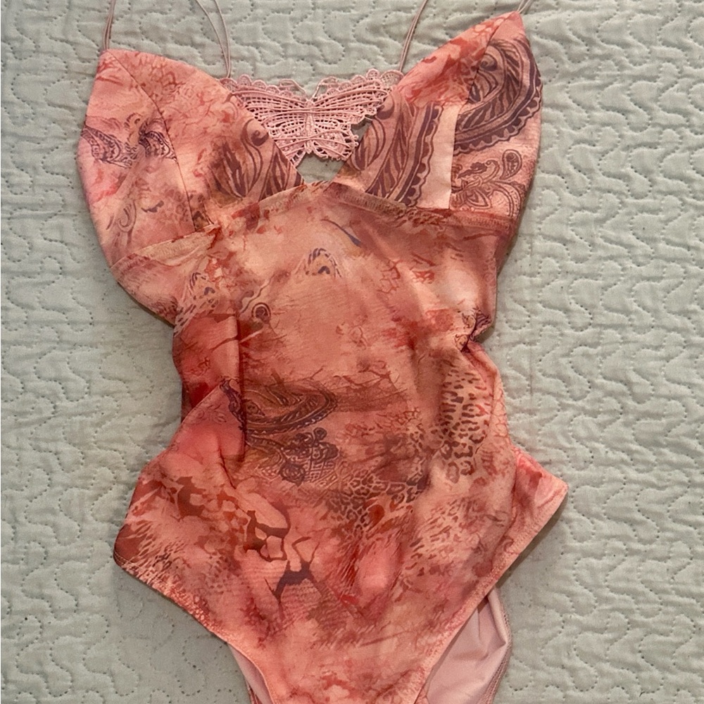 Fashion Nova Pink Floral Bodysuit